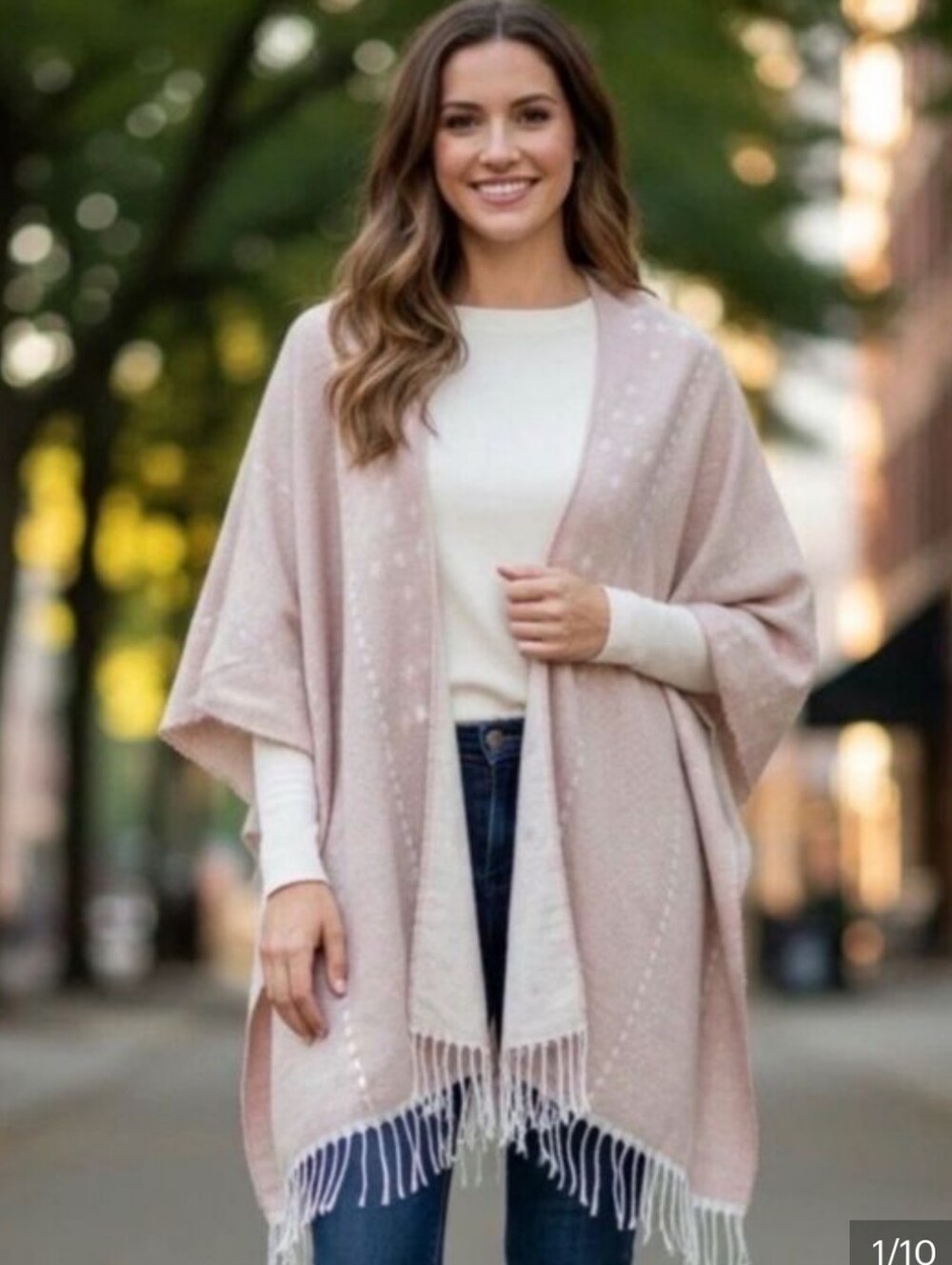 Gentle Fawn Women's Shawl Poncho in Dusty Mauve NWT